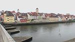 Die Donau westlich der Steinernen Brücke