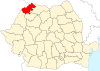 Map of Romania highlighting Satu Mare County