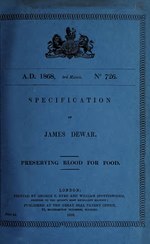 Thumbnail for File:Specification of James Dewar - preserving blood for food (IA b30752826).pdf