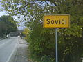 Ortsschild in Sovići