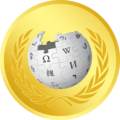 Medaile mistra Wikipedie za dosažených 50 tisíc editací a 5 let na Wikipedii.