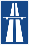 Straßenschild blau „Autobahn“