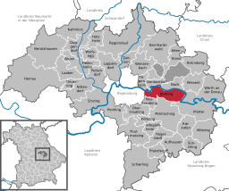 Läget för Barbing i Landkreis Regensburg