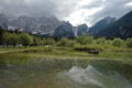 Los lagos de Fusine y el monte Mangart.