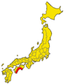 高知県の位置 Map of Kōchi prefecture.