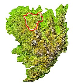 孔布拉耶在法國中央高原的位置