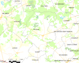 Mapa obce Prissac