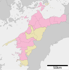 住友別子鉱山の位置（愛媛県内）