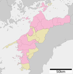 帝京第五高等学校の位置（愛媛県内）