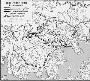 A topographic map of several large battles