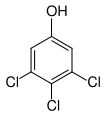 Structuurformule van 3,4,5-trichloorfenol