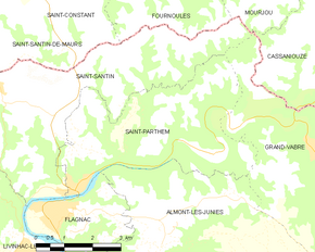 Poziția localității Saint-Parthem