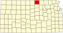 Karte von Republic County innerhalb von Kansas