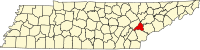 Map of Tennessee highlighting Loudon County