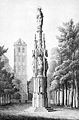 St Mary's column south of the church, sketch, 1857