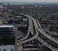 The southernmost 3-mile (5 km) of Interstate 95 where it passes by Downtown Miami are often congested.