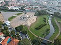 Monumento visto desde el aire, a orillas del riacho Ipiranga