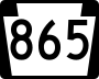 Pennsylvania Route 865 marker
