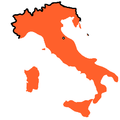 Kongedømmet Italia etter Saint-Germain-traktaten i 1919. Italia ble tilkjent Sør-Tyrol og Istria. I 1929 ble Vatikanstaten etablert, og etter andre verdenskrig måtte Italia gi Istria til Jugoslavia.