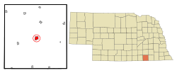 Location of Hebron, Nebraska