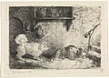 Twee honden door Jan Karel Jacob de Jonge (1828-1880)