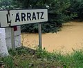 Viejo cartel mencionando a Arratz.