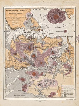 Map of the Auckland Volcanic Field from 1859