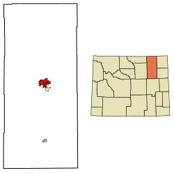 Location of Gillette in Campbell County, Wyoming