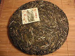 Galette de thé sombre Pu'er.