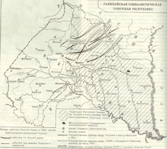 Mapa Galicyjskiej Socjalistycznej Republiki Rad