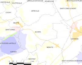 Mapa obce Auvers