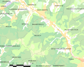 Mapa obce Moosch