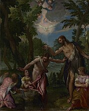 Paul Véronèse et atelier, Le Baptême du Christ, vers 1580-1588.