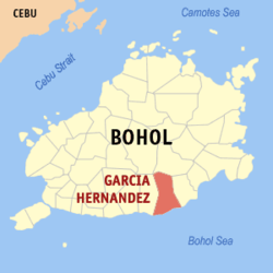 Mapa ning Bohol ampong Garcia Hernandez ilage