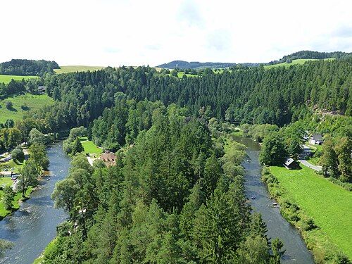 Vltava meander at Rožmberk nad Vltavou