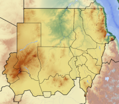 Meroe på kartan över Sudan