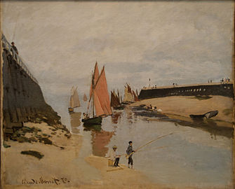 Le port de Trouville (Monet, 1870)