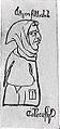 Caricatura inglesa de un judío medieval, 1277. Inscripción: "Arón, hijo del diablo". Public Record Office, Londres