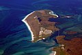 Image 32Aerial view of the low-lying island of Berneray in the Outer Hebrides, known for its sandy beaches backed by machair Credit: Doc Searls