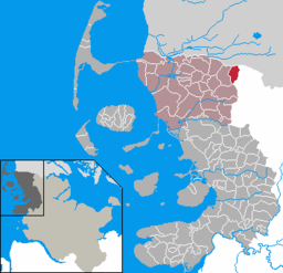 Läget för kommunen Bramstedtlund i Kreis Nordfriesland