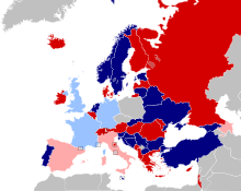 Carte montrant la situation du chaque pays par rapport aux demi-finales.