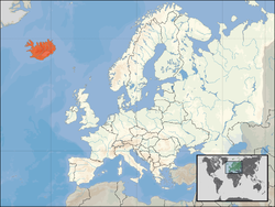 Lokasi negara (jingga) di Eropah (putih)