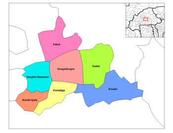 Koubri Department location in the province