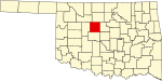 State map highlighting Kingfisher County