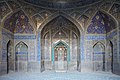 One of the musalla rooms in the mosque, with a fine mihrab preserved