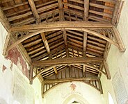 The 15th-century tie-beam roof