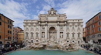 Fontana de Trevi (1732-1762) en Roma, fuente monumental barroca de Nicola Salvi