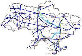 Red de carreteras principales de Ucrania