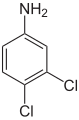 Deutsch: Struktur von 3,4-Dichloranilin English: Structure of 3,4-Dichloroaniline