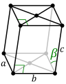 Monoklin basiszentriertes Gitter: mC (mA, mB)